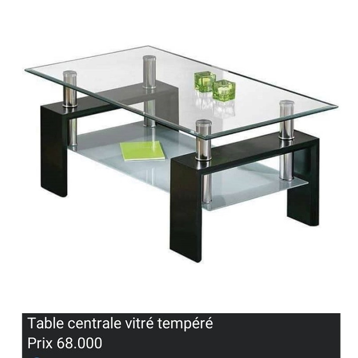 Table centrale vitré tempéré